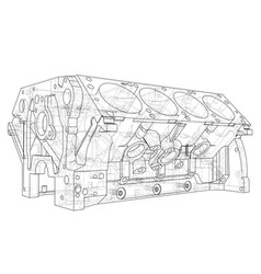 Engine block blueprints Royalty Free Vector Image