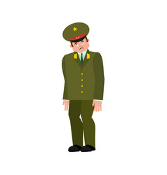 Russian soldier sad warrior sorrowful dull Vector Image