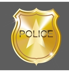 Police gold emblem icon simple style Royalty Free Vector