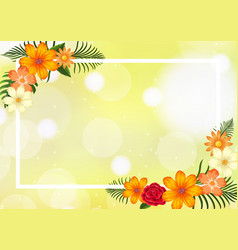 Background design with yellow flowers frame Vector Image