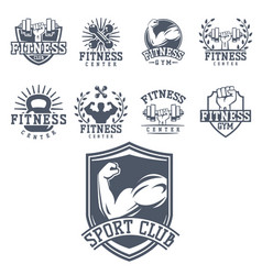 Monochrome fitness emblem design element gym sport