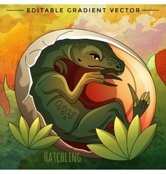 Forest scene with two dinosaurs hatching egg Vector Image