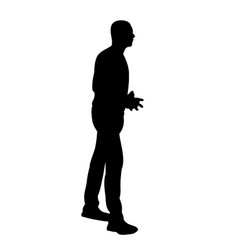 Isolated black silhouette man standing Royalty Free Vector