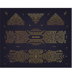 Abstract geometric golden background art Vector Image