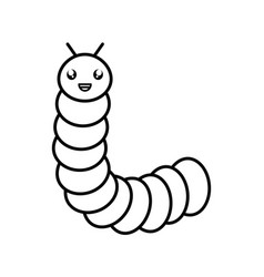 Cute little worm head kawaii character Royalty Free Vector