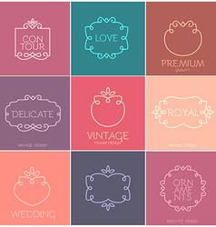Vintage monograms set of w letter Royalty Free Vector Image