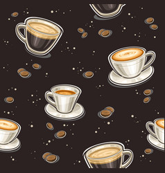 Doodle coffee seamless background Royalty Free Vector Image
