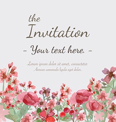 Flower invitation card Royalty Free Vector Image