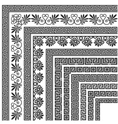 Corner border frame line pattern brushes 1 Vector Image