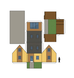 Paper model a house Royalty Free Vector Image - VectorStock