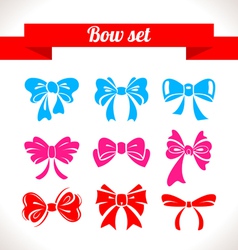 Set of bow Royalty Free Vector Image - VectorStock