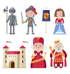 Medieval characters royal knight with lance on Vector Image