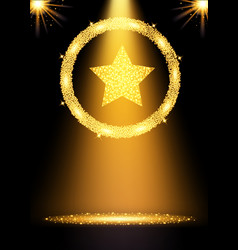 Spotlight gold background Royalty Free Vector Image