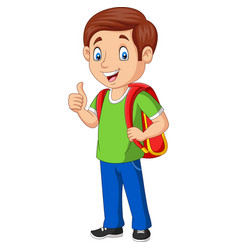 Cartoon happy school boy in uniform Royalty Free Vector