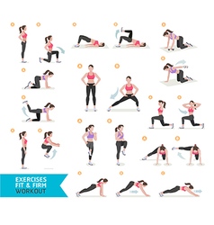 Woman workout fitness aerobic and exercises Vector Image