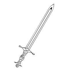 Silhouette of a pirate sword on a white background