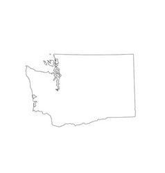 Washington state map silhouette Royalty Free Vector Image