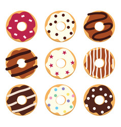 Glazed colorful donuts Royalty Free Vector Image