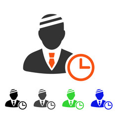 Patient clock flat icon Royalty Free Vector Image