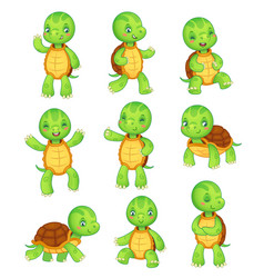 Cute turtle cartoon walking Royalty Free Vector Image