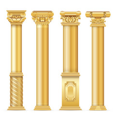 Pillars set cartoon flat Royalty Free Vector Image