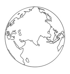 Globus planet earth with continents north Vector Image