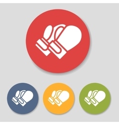 Icon boxing gloves in flat style Royalty Free Vector Image