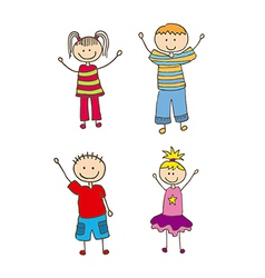 Children drawing over white background Royalty Free Vector