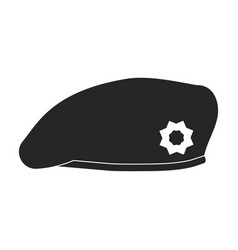 Beret of military black icon Royalty Free Vector Image