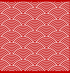 Japanese Red Seamless Wave Pattern Traditional Vector Image