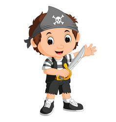 Kid boy pirate cartoon Royalty Free Vector Image