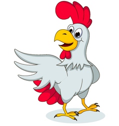 Funny chicken holding blank sign Royalty Free Vector Image