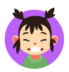 Girl brushing teeth cute child in bathroom Vector Image