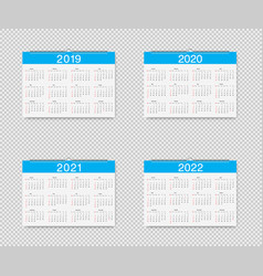 2020 2021 2022 2023 years set pocket calendar Vector Image