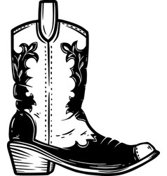 Boot with spurs stencil Royalty Free Vector Image