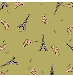 Seamless floral pattern with eiffel towers on Vector Image