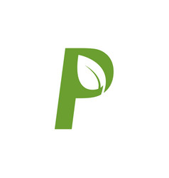 Modern leaf and letter p logo Royalty Free Vector Image