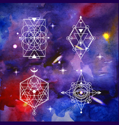 Sacred geometry icons Royalty Free Vector Image