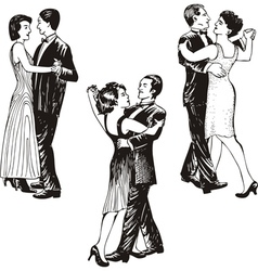 Dancing couples Royalty Free Vector Image - VectorStock