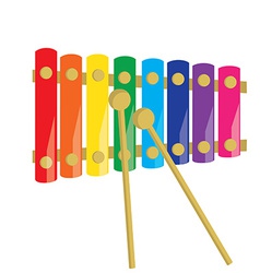 Xylophone on white background Royalty Free Vector Image