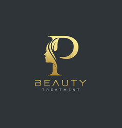 A letter luxury beauty face logo design Royalty Free Vector