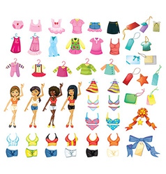 Yaya bikini girls set Royalty Free Vector Image