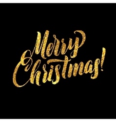 Gold merry christmas card golden shiny glitter Vector Image