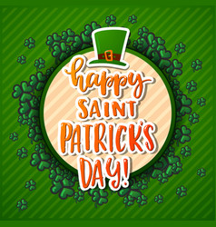 Saint patrick s day border with green and gold Vector Image