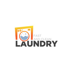 Laundry logo designs simple modern fast and clean Vector Image