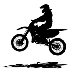 Black silhouettes Motocross rider on a motorcycle Vector Image