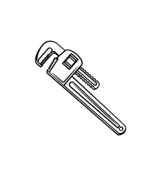 Outline pipe wrench Royalty Free Vector Image - VectorStock