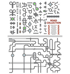 Mega collection of road junctions street road Vector Image