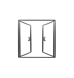 Open doors sketch icon Royalty Free Vector Image