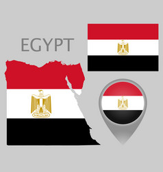Outline and silhouette map egypt Royalty Free Vector Image